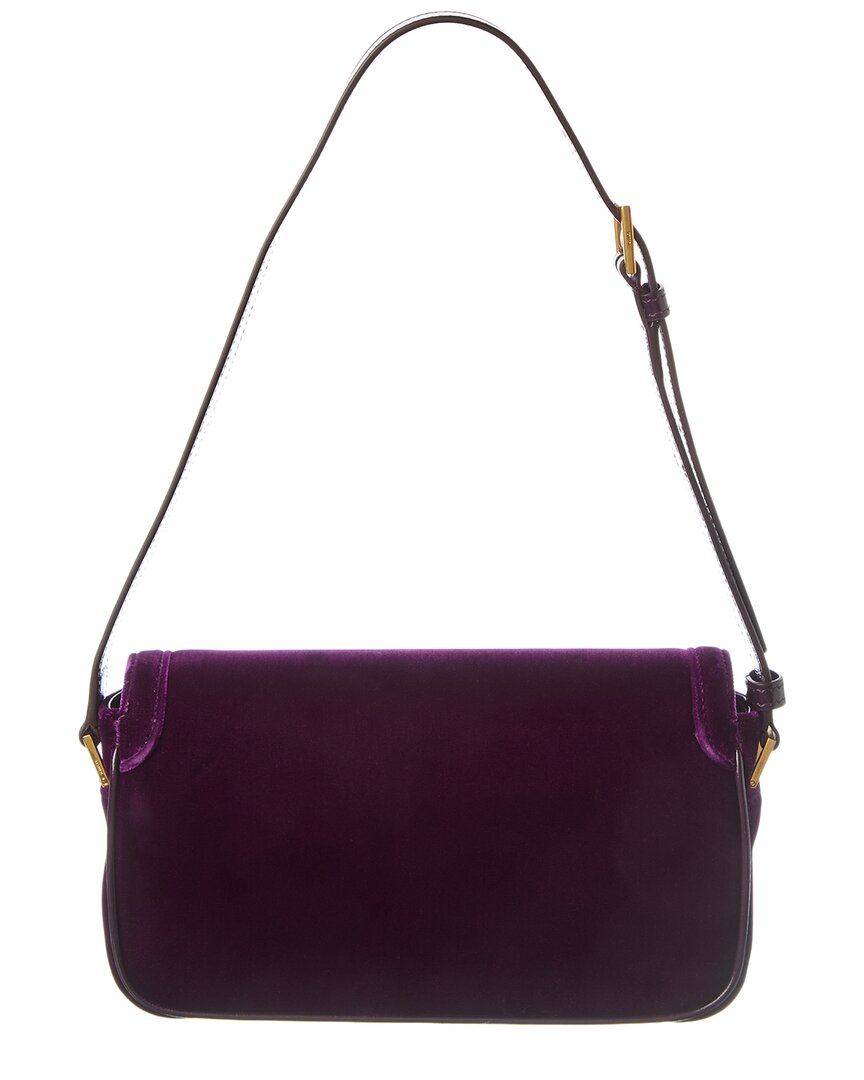 Tom Ford | Womens | Leather & Velvet Shoulder Bag | Purple