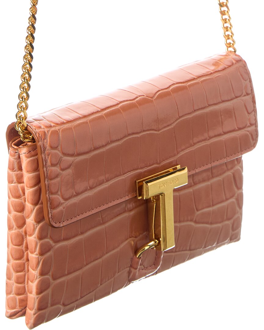 Tom Ford | Womens | Mini Leather Shoulder Bag | Orange