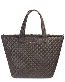 MZ Wallace | Womens | Large Metro Leather Tote Deluxe | Grey