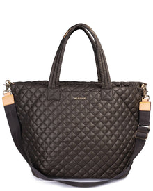 MZ Wallace | Womens | Large Metro Leather Tote Deluxe | Grey