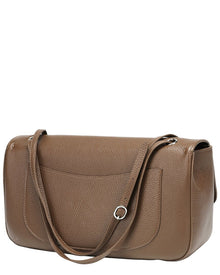 Tiffany & Fred Paris | Womens | 33cm Leather Flap Tote | Brown