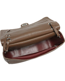 Tiffany & Fred Paris | Womens | 33cm Leather Flap Tote | Brown