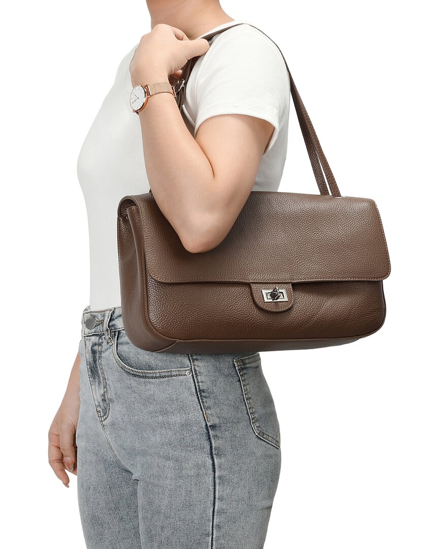 Tiffany & Fred Paris | Womens | 33cm Leather Flap Tote | Brown