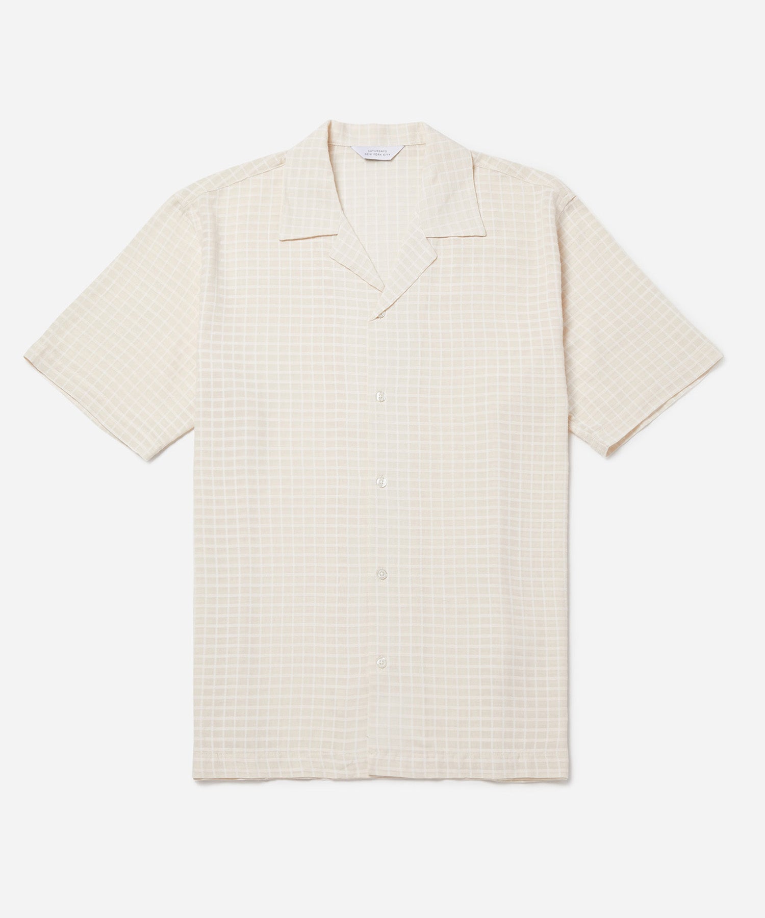Mens | Canty Sheer Check SS Shirt | Antique White