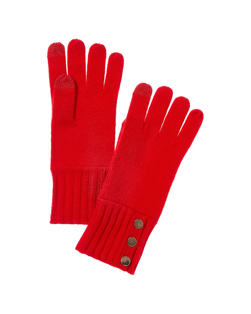 Bruno Magli | Womens | Button Cuff Cashmere Gloves | Red
