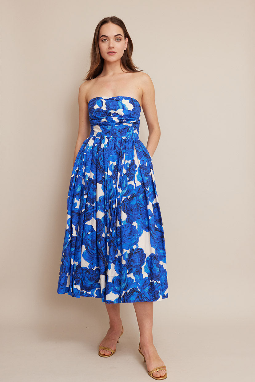 Daria Dress | Floral Garden Blue