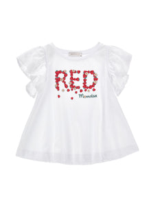 Girls | Broderie Anglaise Sleeve Cotton T-Shirt | White