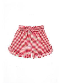 Girls | Vichy Muslin Shorts | Red/White