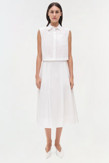 Womens | Samantha Cotton Midi Skirt | White