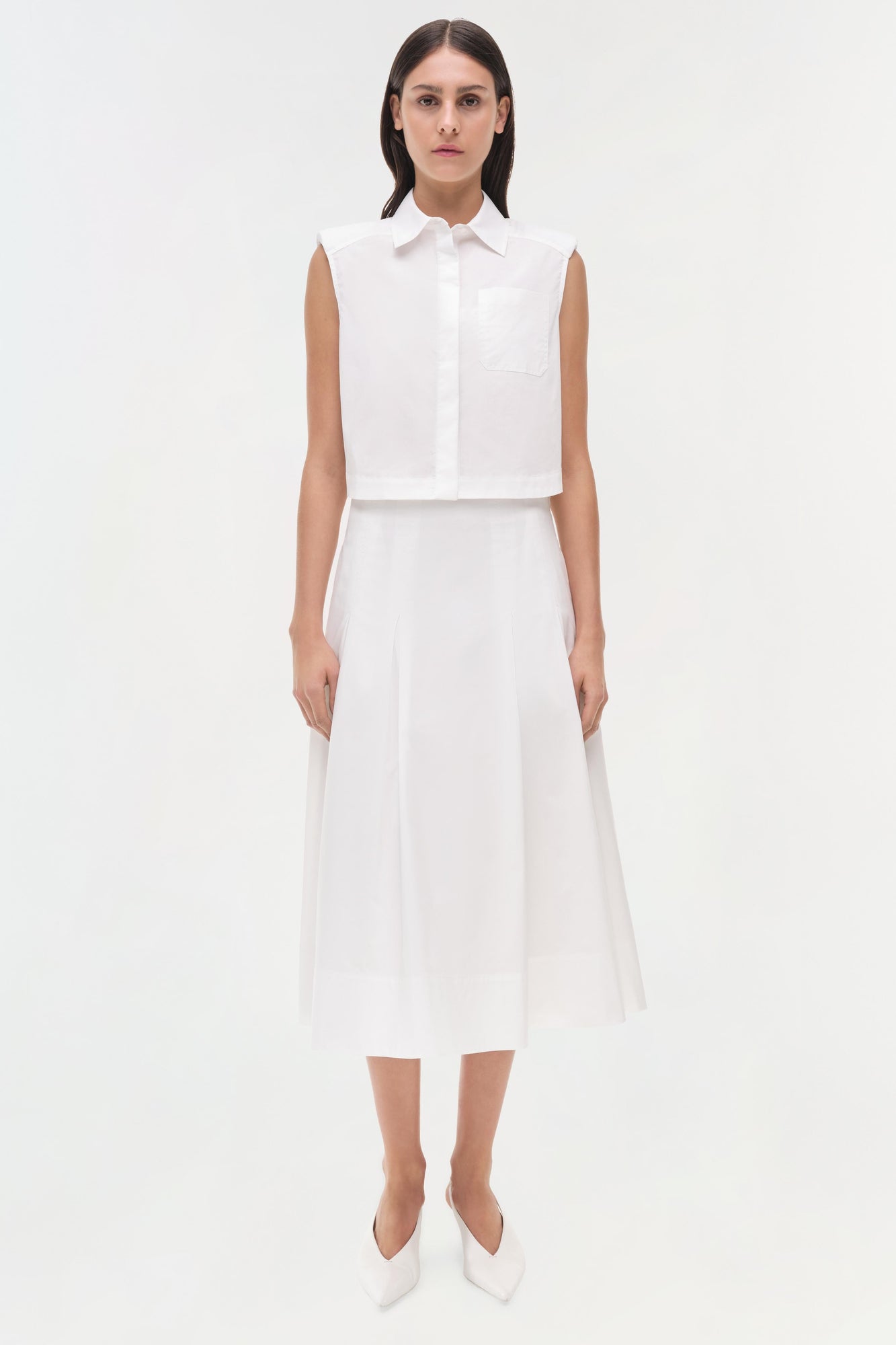Womens | Samantha Cotton Midi Skirt | White