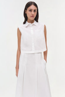 Womens | Samantha Cotton Midi Skirt | White