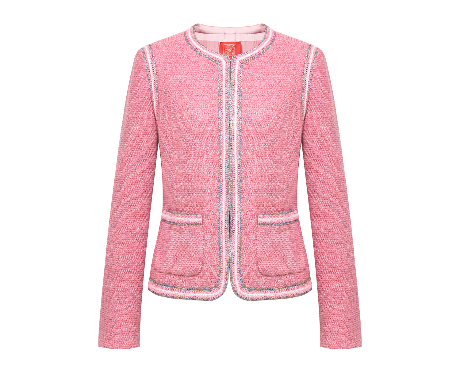 Waist-Cinching Round Neck Coat | Pink