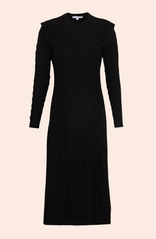 Pointelle Knit Dress | Black