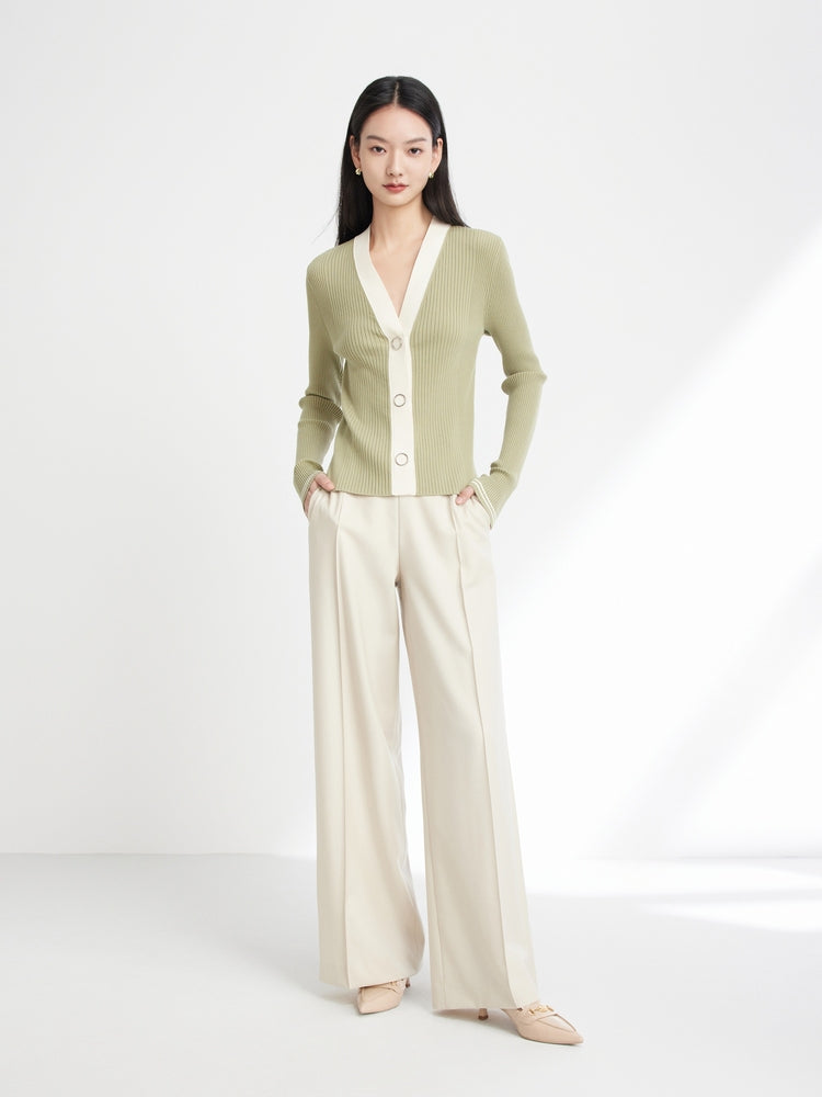 Wide-Leg Suit Pants | Beige