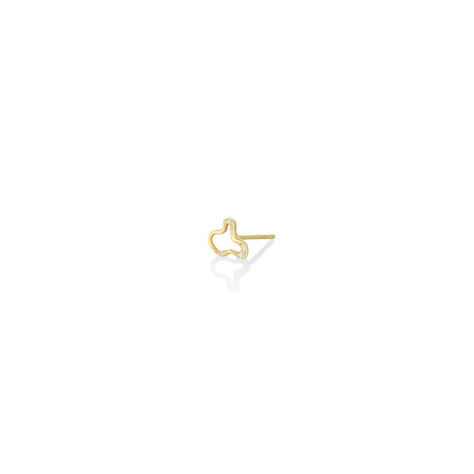 Ripple Stud Earring- Demi Pavé