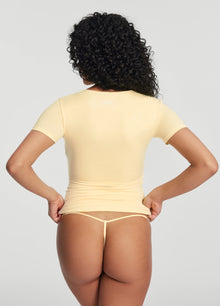 Short Sleeve Crew Neck Top | Lemon Meringue
