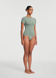 Short Sleeve Crew Neck Top | Sage Green