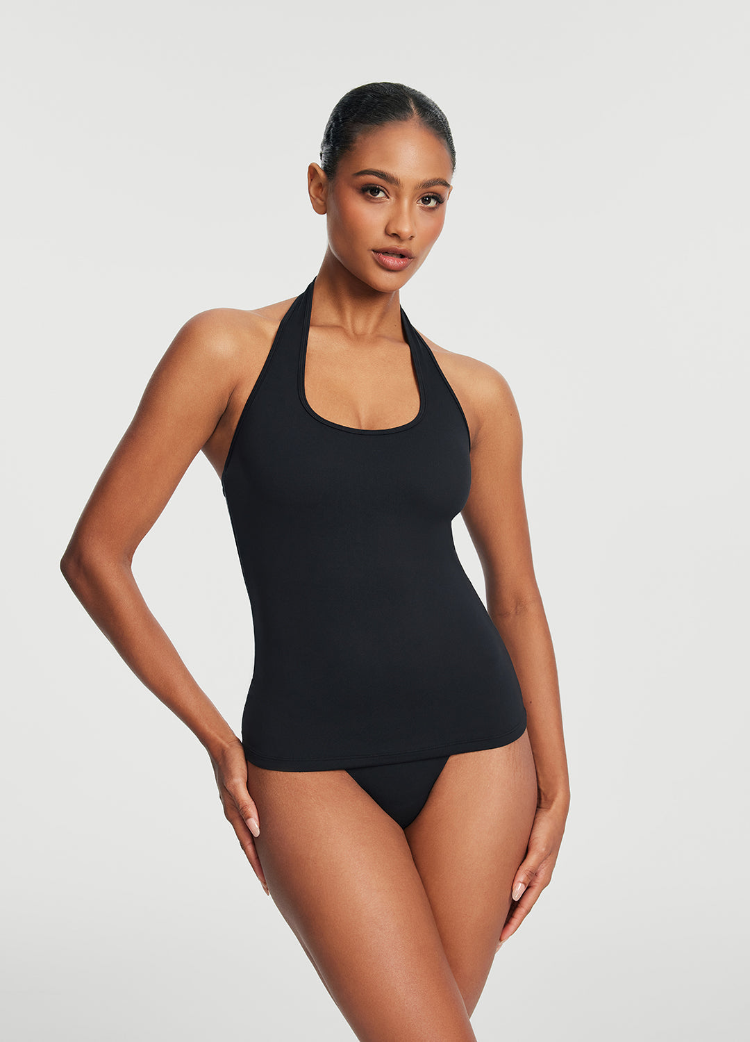 Halter Neck Tank Top | Black