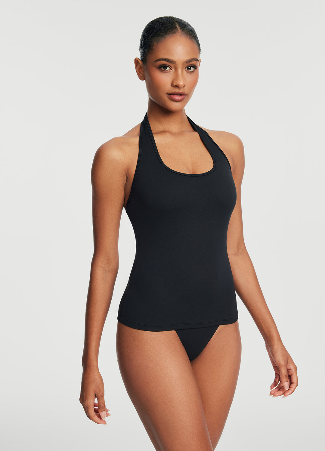 Halter Neck Tank Top | Black