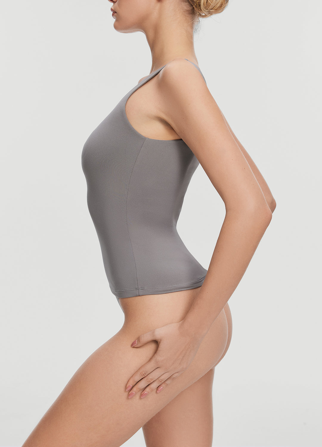 Square Neck Tank Top | Cool Gray