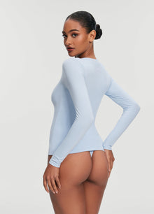Scoop Neck Long Sleeve Top | Sky Blue
