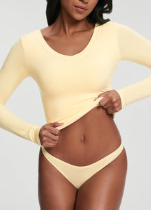 V-Neck Long Sleeve Top | Lemon Meringue