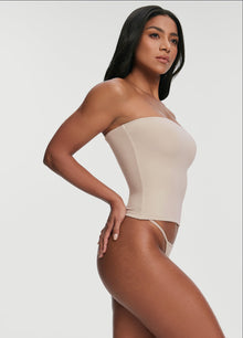 Seamless Full-Length Tube Top | Oat Milk