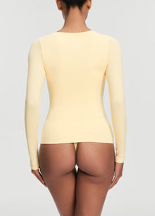 Scoop Neck Long Sleeve Top | Lemon Meringue