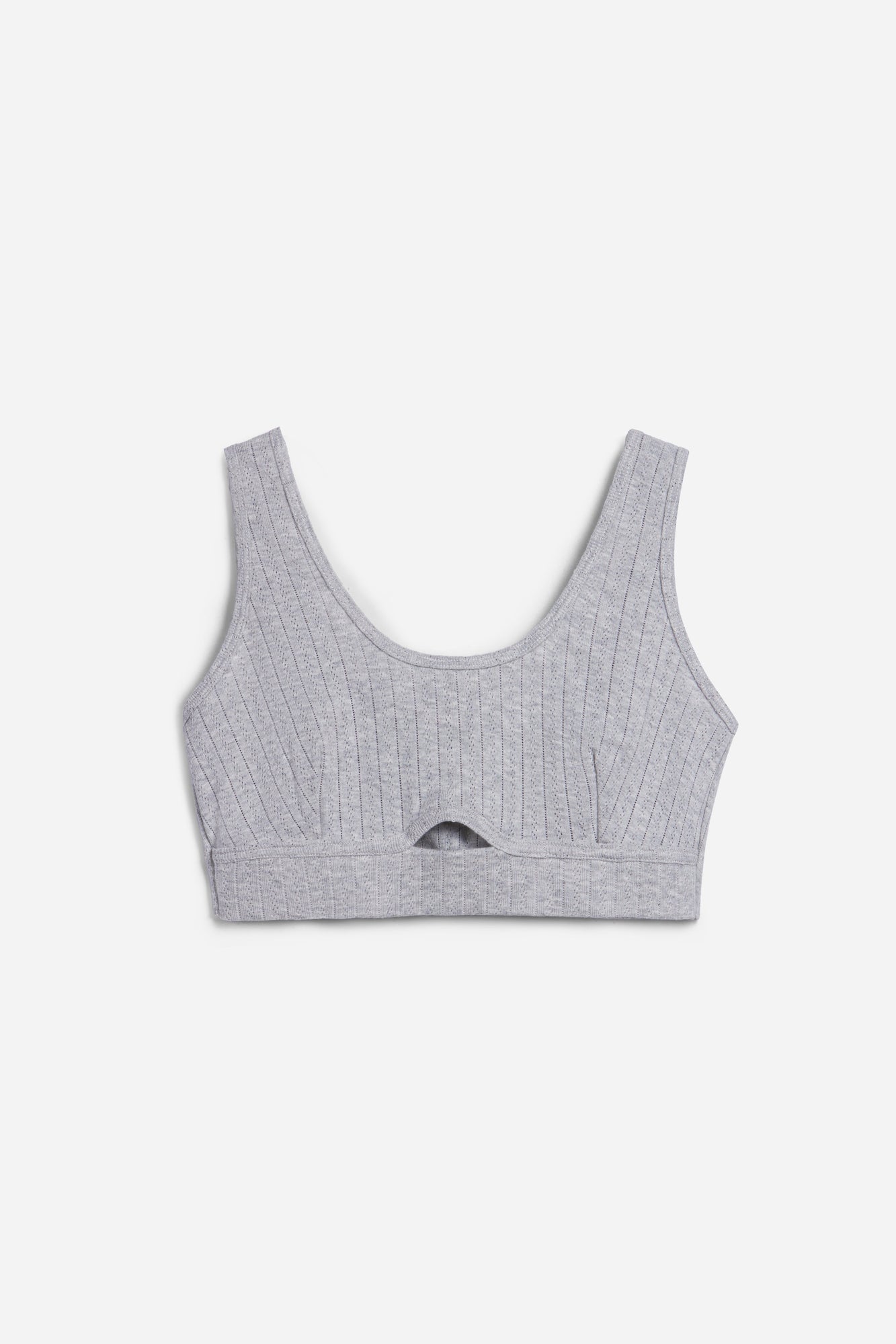 Pointelle Soft Bra Top | Heather Grey