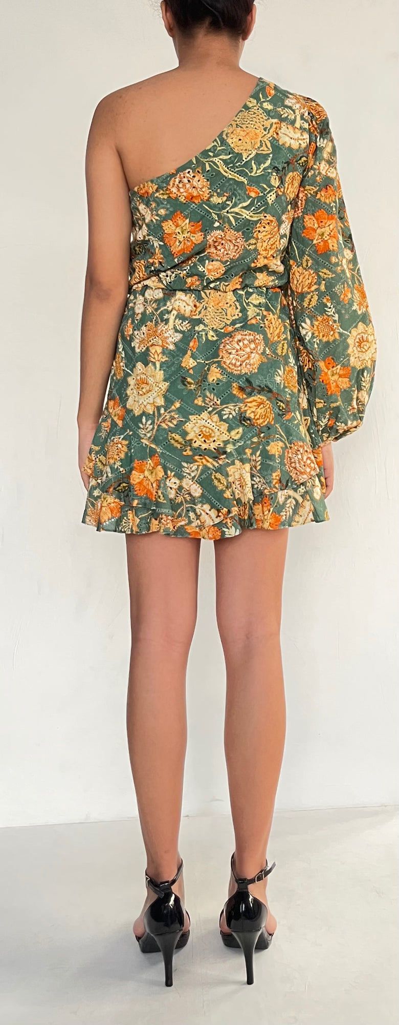 Hemant & Nandita | Dija One-Shoulder Dress | Green