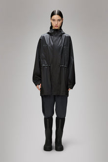 RAINS Bold Long Jacket Black Grain Jacket