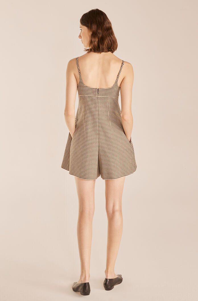 Check Romper | Spring Check Espresso Combo