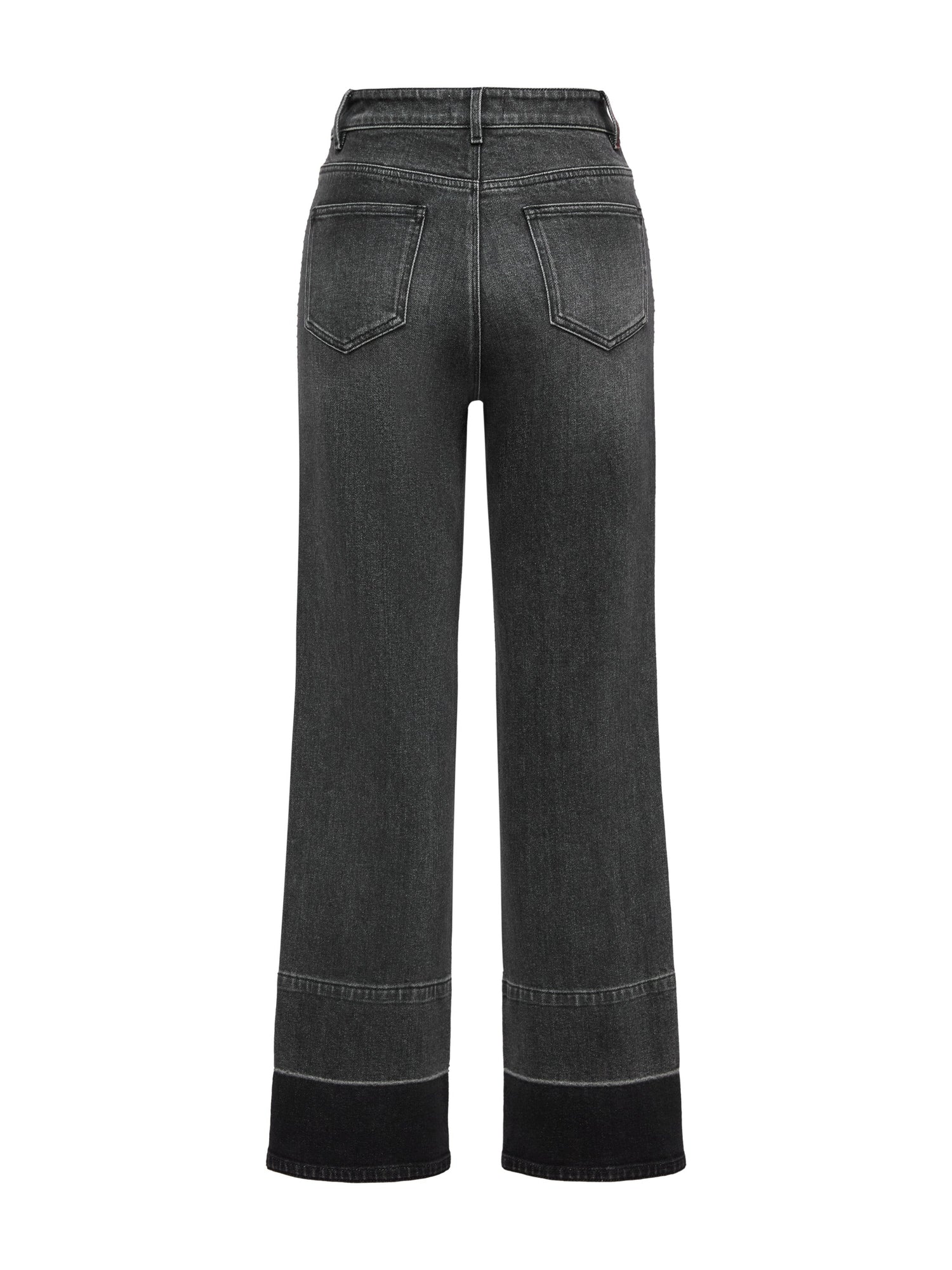 Dark-Wash Straight Leg Pants | Black