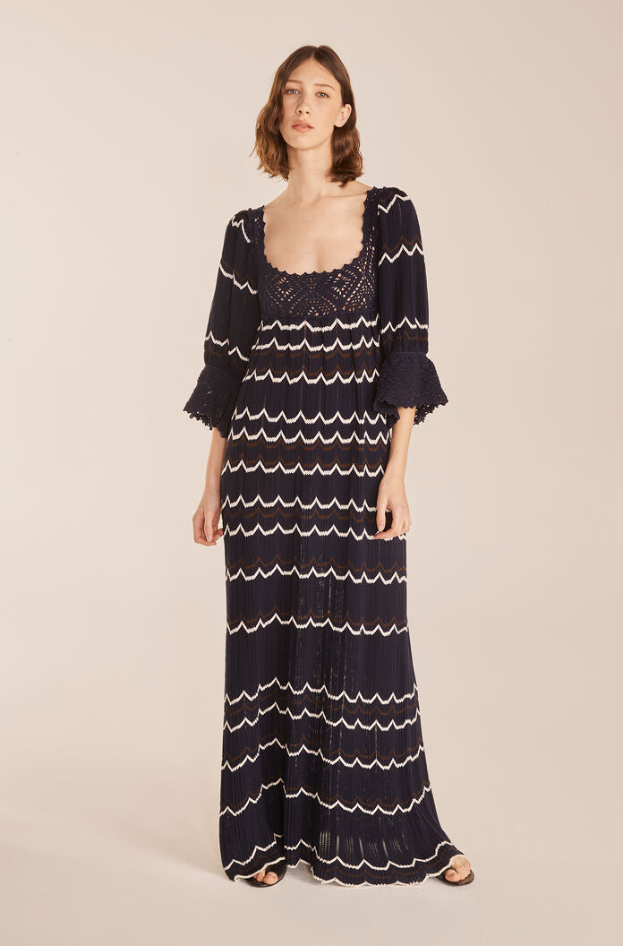 Lace Sweater Dress | Marine Blue