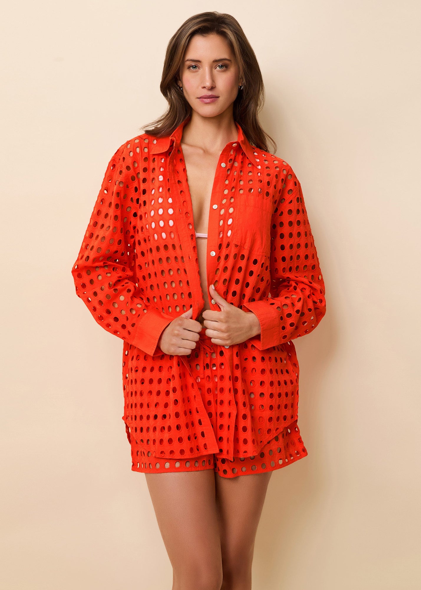 Women | Oxford Tunic Classic Eyelet | Lava