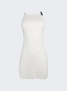 Women | Courrèges | Neckline Rib Knit Dress | Lime Stone