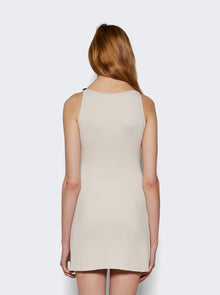 Women | Courrèges | Neckline Rib Knit Dress | Lime Stone