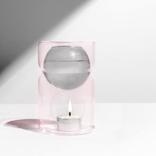 Oil Burner & Tea Light Candle | Smoke/Pink