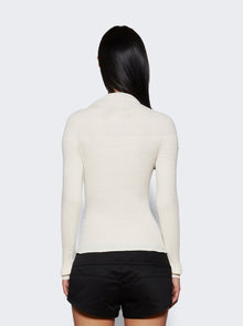 Women | Courrèges | Mockneck Light Rib Sweater Heritage White