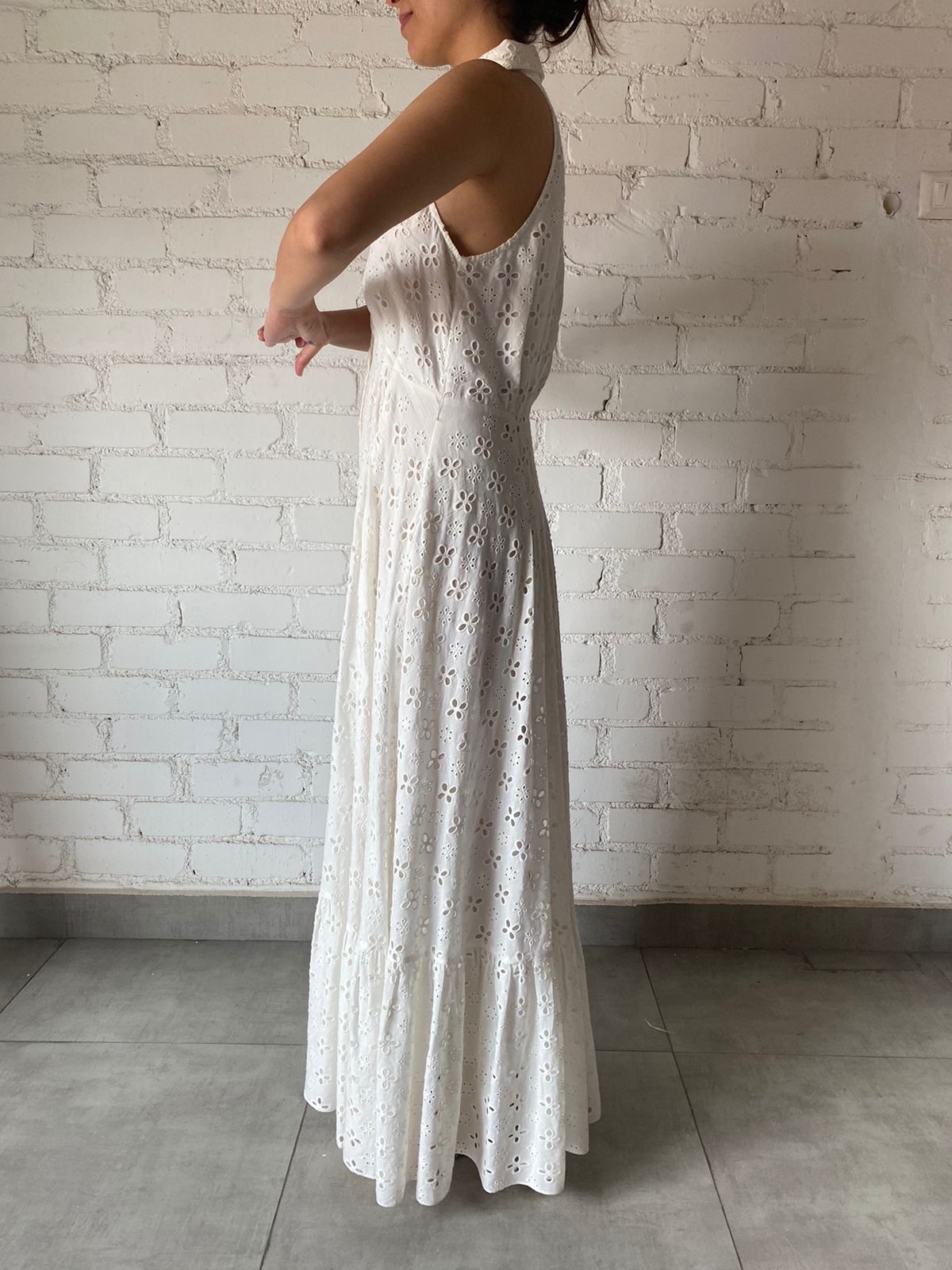 Hemant & Nandita | Collar Long Dress | White
