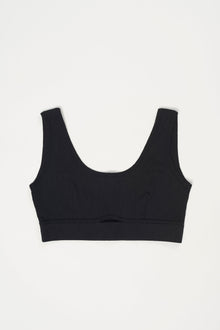 Pointelle Sporty Bra Top | Black