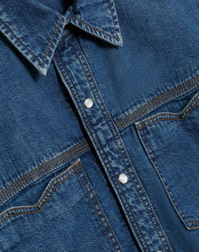 Womens | Oversized Crop Shirt | Rustic Indigo