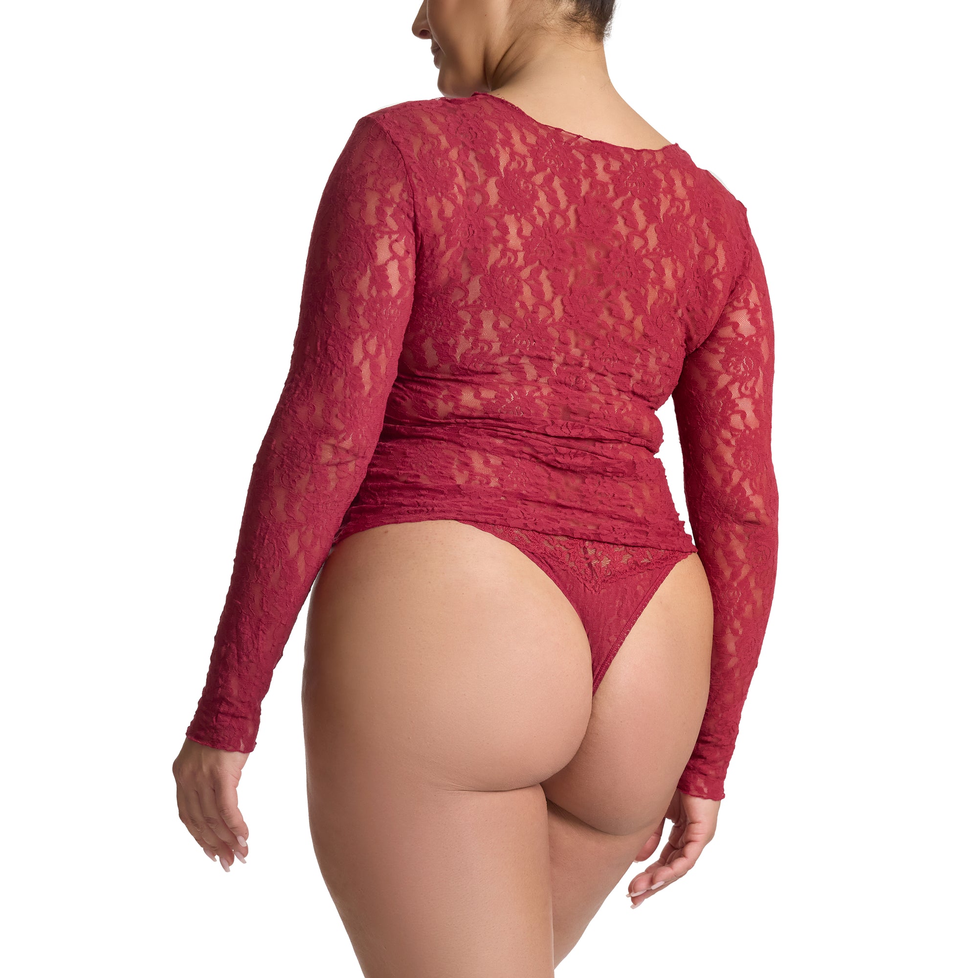Plus Size Signature Lace Long Sleeve Top | Wild Berries (Red)