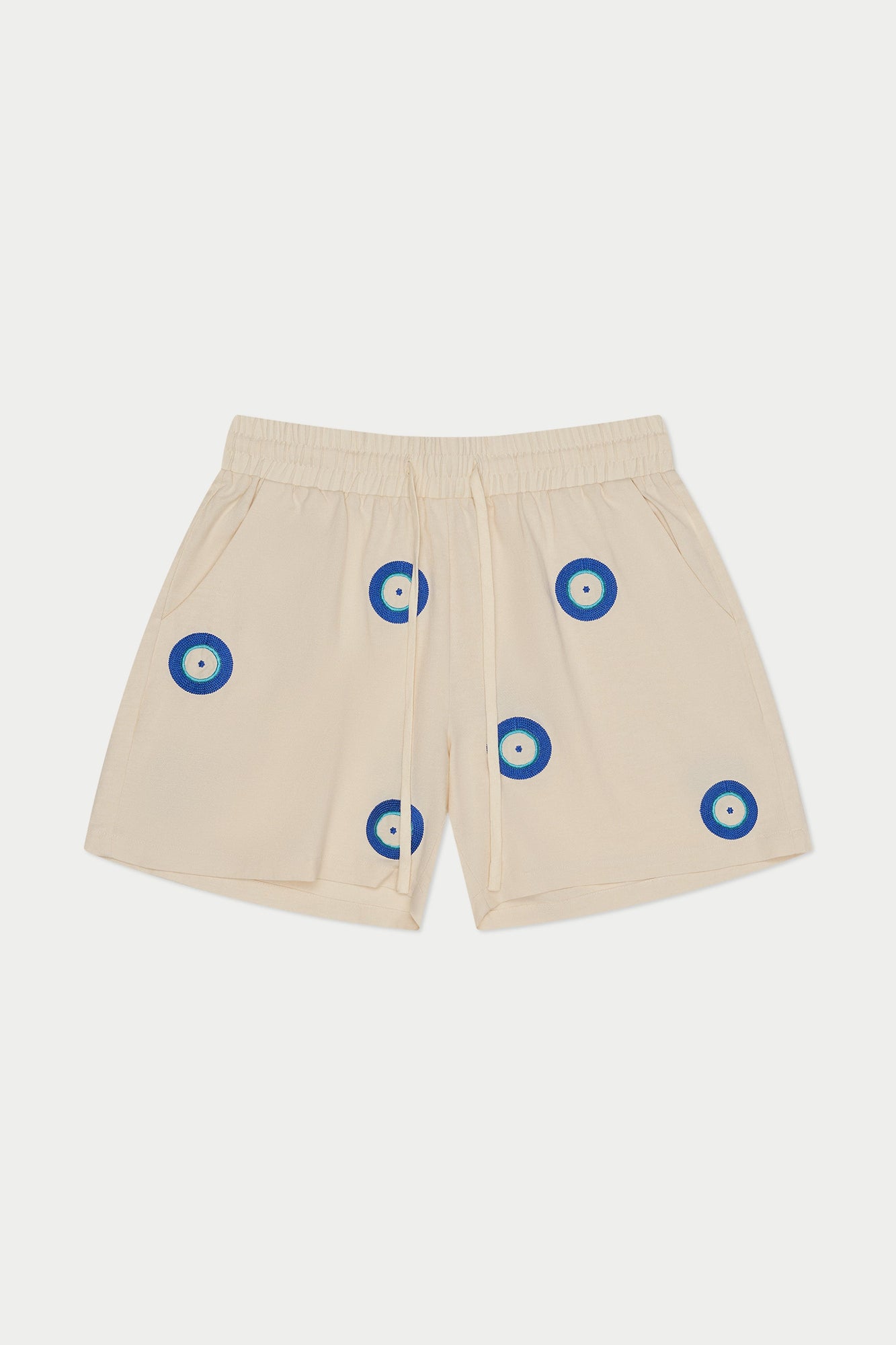 Evil Eye Linen Short | Beige