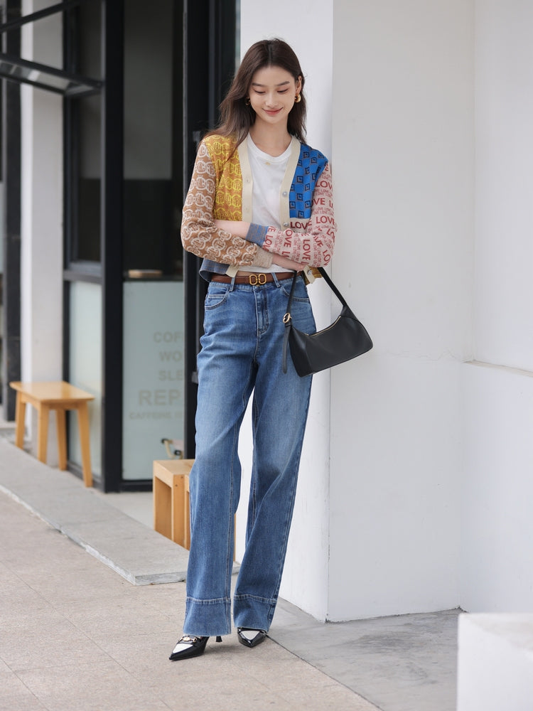 Straight-Leg Wide-Leg Jeans | Blue
