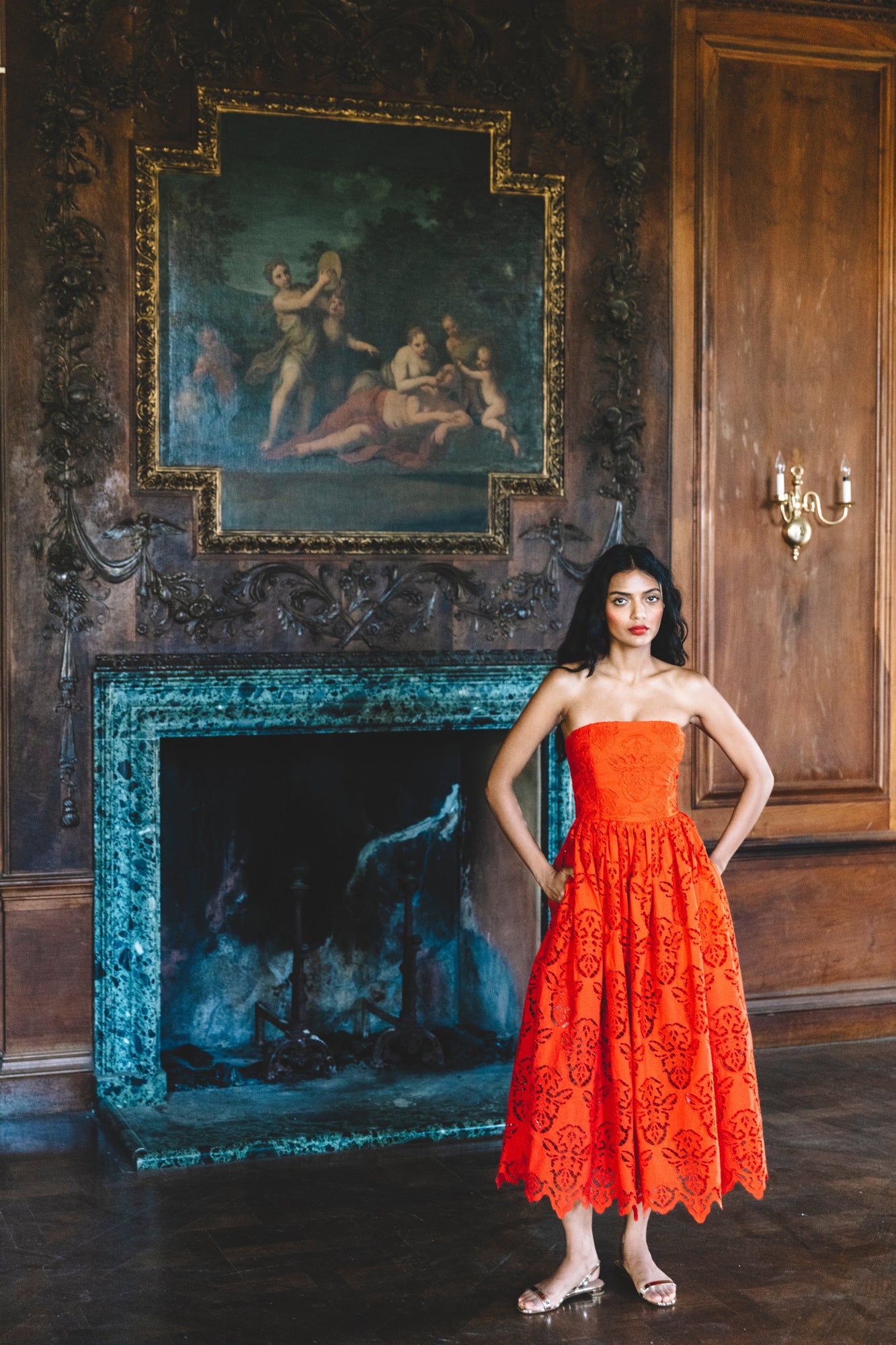 Women | Torres Dress | Red Embroidered Eyelet