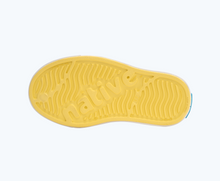 Bottom view of a Native Shoes Kids Jefferson Kids | Gone Bananas Yellow/ Shell White Footwear