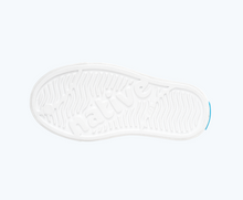 Bottom view of a Native Shoes Kids Jefferson Print Kids | Shell White/ Shell White/ Pastel Multi Stripe 2 Footwear