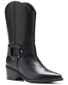 Clarks | Womens | Morzine Rise Leather Cowboy Boot | Black