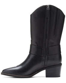 Clarks | Womens | Morzine Rise Leather Cowboy Boot | Black